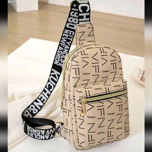 Letter Graphic Sling Bag,Casual Crossbody With Zipper,Women's Fashion Fanny Pack